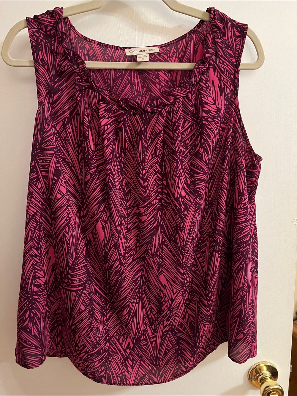 Coldwater Creek Pink and Brown Printed Sleeveless Camisole